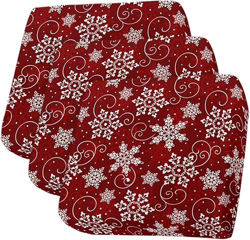 Fundas de cojín para sofá con diseño de copos de nieve de Navidad, funda elástica para sofá con parte inferior elástica, fundas de sofá blancas con