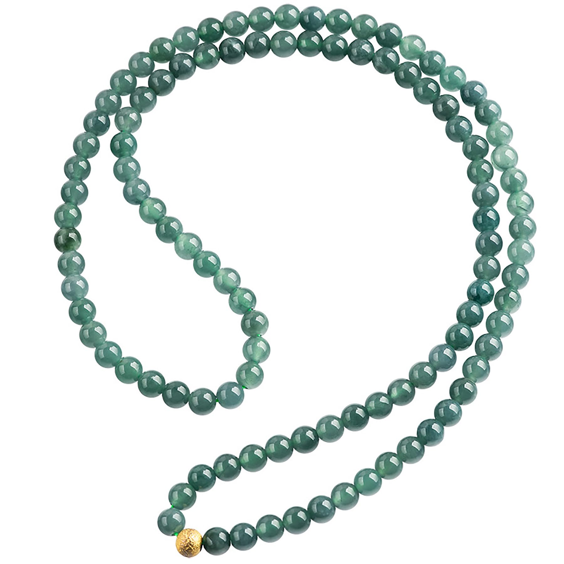 Pulsera de Jade Feng Shui Pulsera de Riqueza FEI Cui Jade Pulsera de Cristal Multicapa Jadeit Brazalete Espiritual Lujoso Joyería de Piedra Natural Chakra Cuenta Dorada Prosperidad Suerte/2202