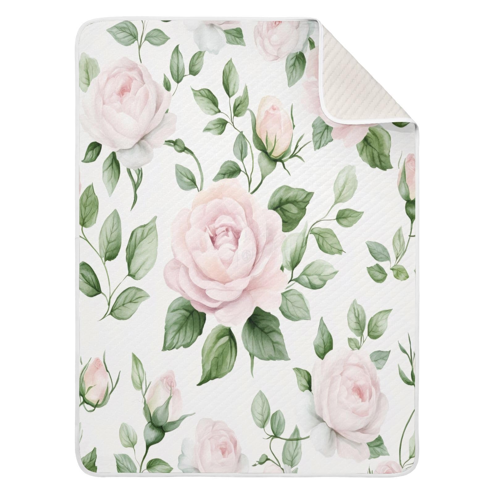 Burbuja Pink Roses Baby Blanket for Boys Girls, Nursery Soft Warm Swaddling Receiving Baby Blankets, 30x40 in Toddler Blanket