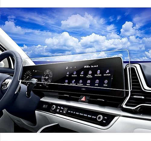 Paquete de 4 protectores de pantalla para Kia Sportage NQ5 2024 2025 y película climática AC para Kia Sportage Dual 2023 2024 de 12.3 pulgadas,
