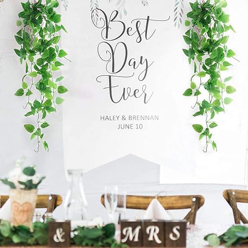 Miniatura 5 de Mocoosy Paquete de 2 plantas colgantes artificiales con cestas, hojas de hiedra falsas colgantes de vid de 3.28 pies, plantas drapeadas de imitación