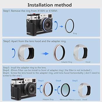 Amazon | Haoge LH-X54W スクエアメタルレンズフード 49mm