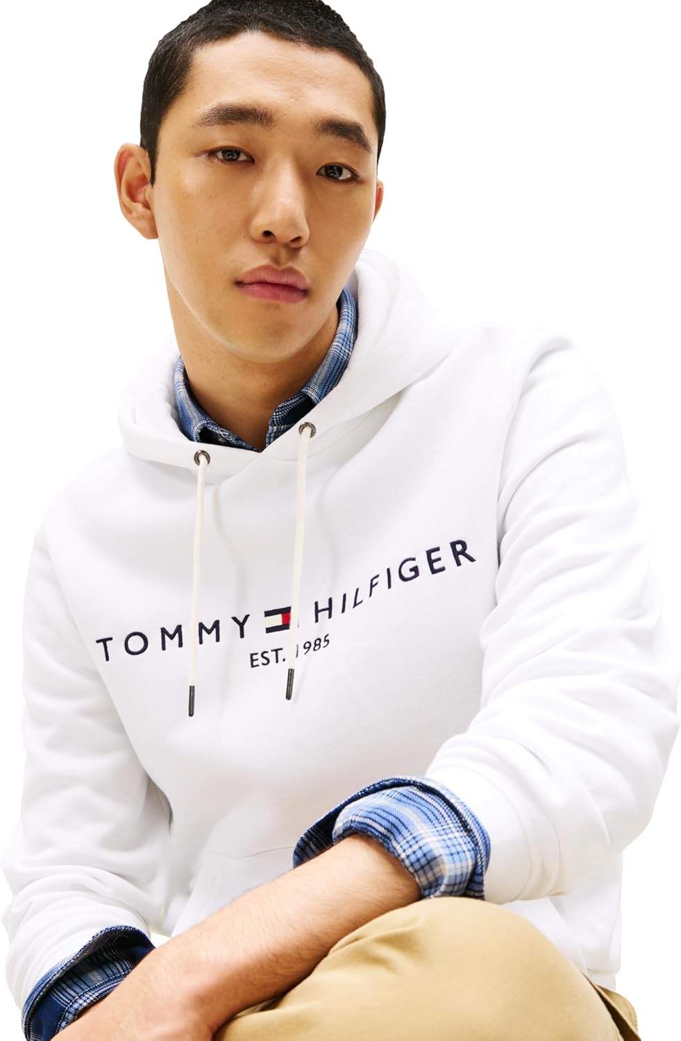Tommy Hilfiger mens Medium Weight Fleece Hoodie Sweatshirt With Embroidered Logo, Also Available in Big & Tall - Image 2