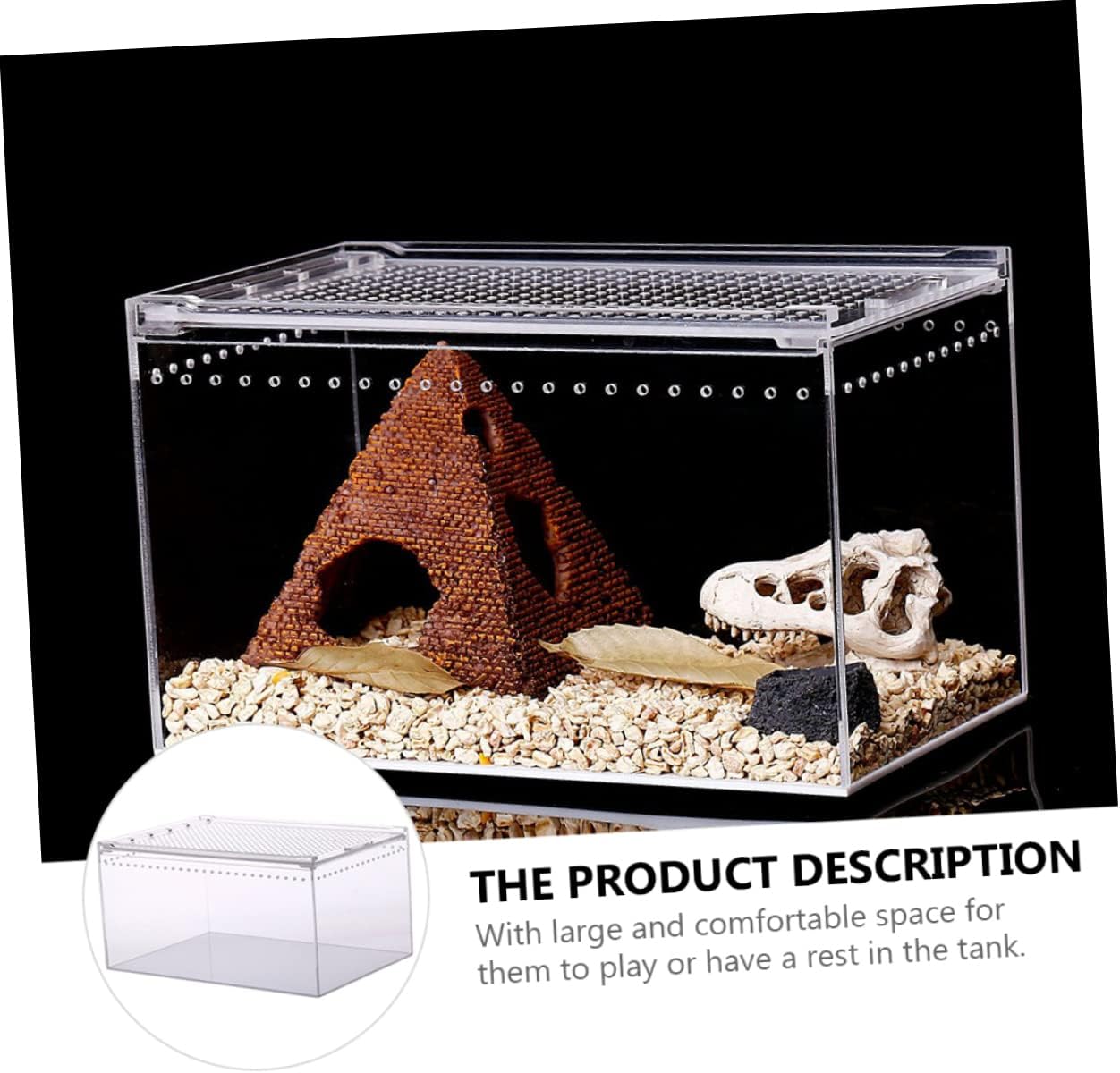 Crab Tank Reptile Breeding Box Jumping Enclosure Frog Lizard Pet Storage Nest Leak Ventilation
