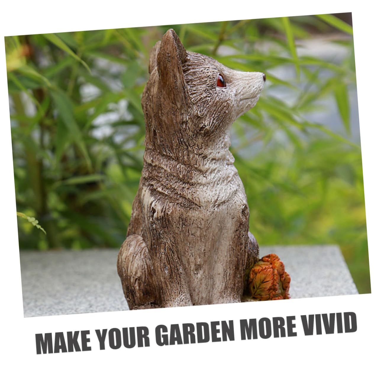 Gartenfuchs aus Kunstharz, Handbemalt, Detailreich, für Garten und Hof