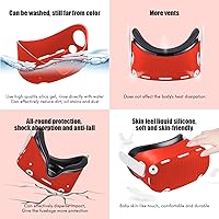 Vista 4 de for Oculus Quest 2 Accessories, Compatible with Quest 2 VR Silicone Face Cover, VR Shell Cover, Touch Controller Lengthening Grip Cover with Battery