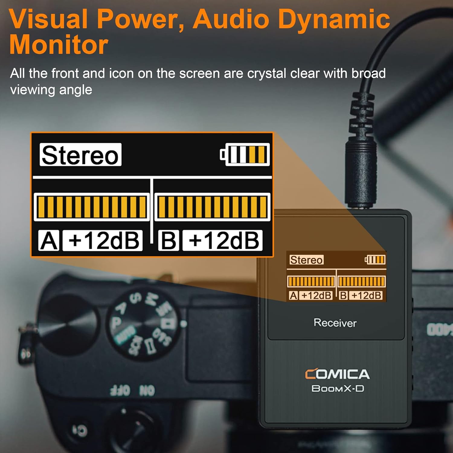 COMICA BoomX-D2 Wireless Microphone with Dual-Channel Recording, Noise Reduction, Low Latency, Lav Mic with 2 Interview Handheld Adapters for News Reports, TV Interviews Video Shooting, etc.