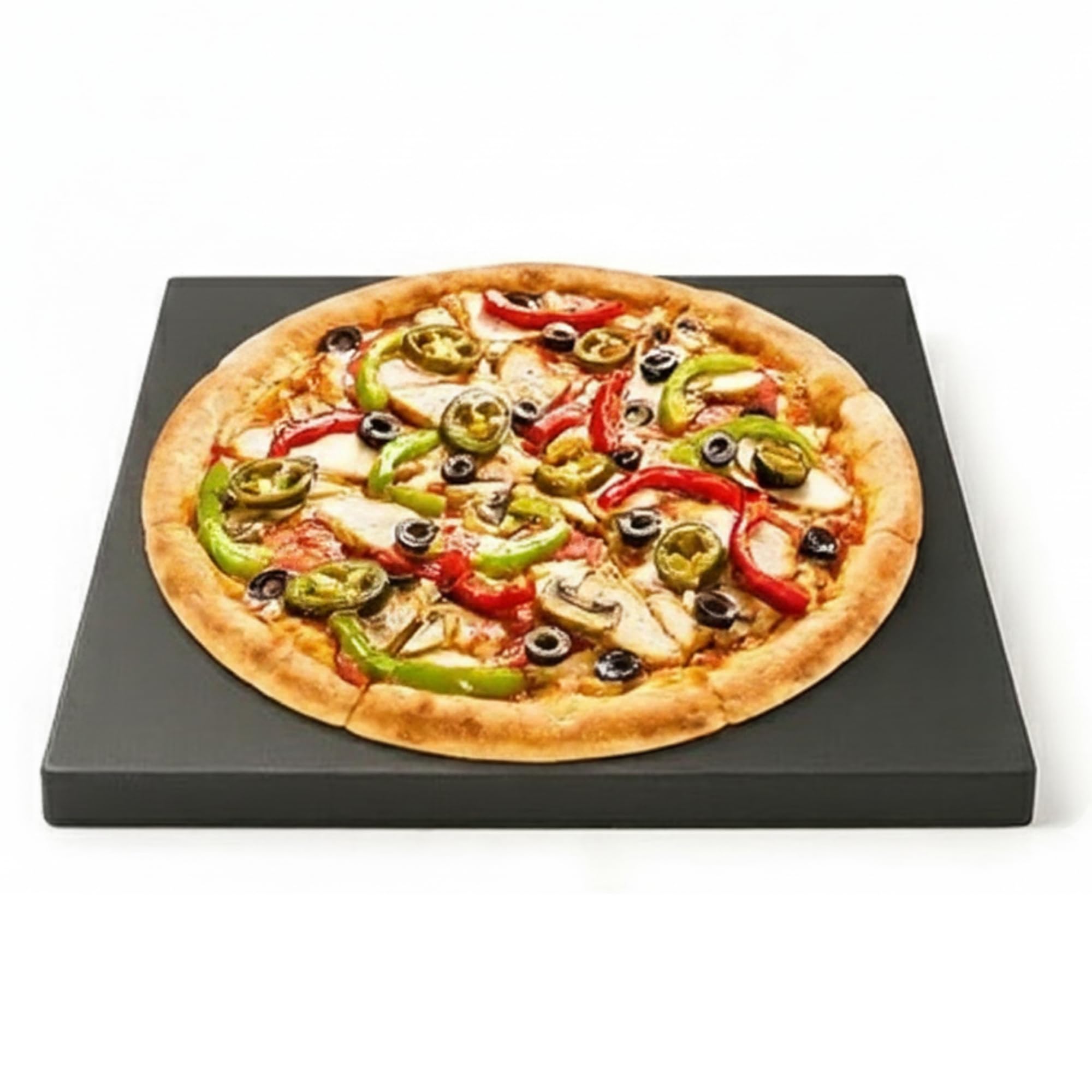 Pizzastein für Backofen & Grill – 375x297x20mm Glasierter Cordierit-Backstein, Rissbeständig für Brot & Heißer Stein-Grillen – Din En1388-1 zertifiziert – Made in Germany | Rechteckige Form, für Elektrogrill & Pizzaöfen geeignet, hitzebeständig bis 900°C,