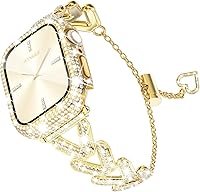 Vista 10 de WINGLE Bling Band - Funda para Apple Watch Band para mujer de 1.575 pulgadas SE 3/2/1 Series 6 5 4, lujo brillante con diamantes de imitación