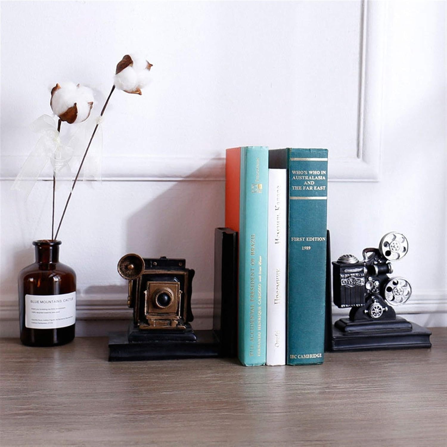 Nostalgic Projector Bookends Office Study Ideas Retro Home Decoration Bookends Creative Study Rooms Soft Office Decorations Soft Furnishings Sample Rooms image 2