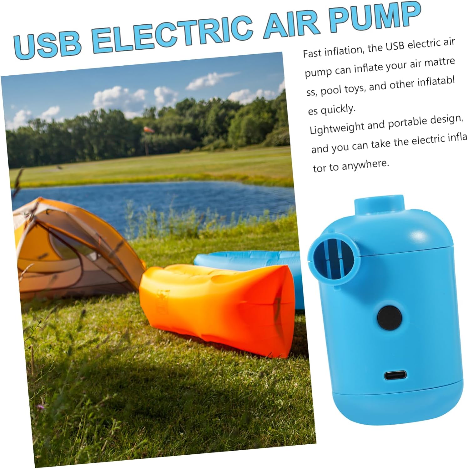 Portable Electric Air Pump for Inflatables Xmas Fast Inflation Outdoor