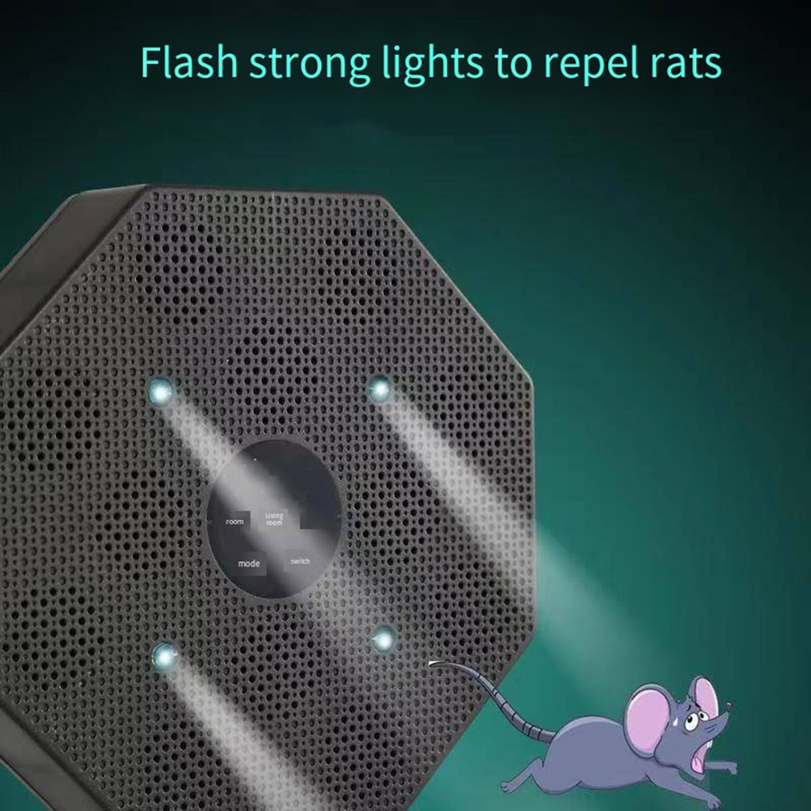 Répulsif de souris à ultrasons d'intérieur - Miaulement pour repousser les souris, 12 haut-parleurs, silencieux et respectueux de l'environnement