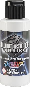 Createx Wicked Colors W001 White 2oz. water-based universal airbrush paint. by SprayGunner