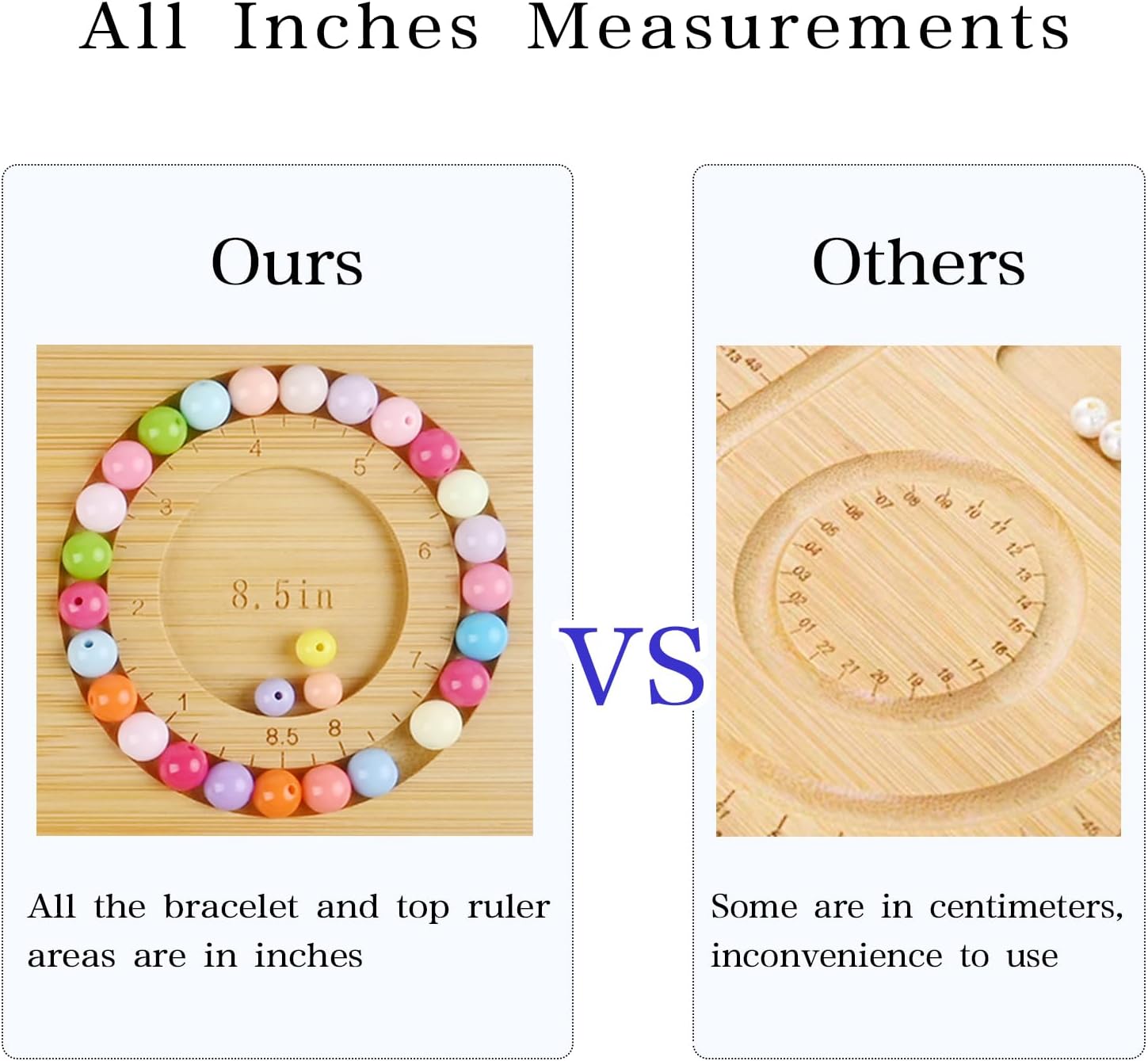 Favonuovy Bead Boards for Jewelry Making Bamboo Bracelet Making Bead Tray 6" 6.5" 7" 7.5" 8” 8.5” 9” 9.5” 10” All in Inches Wooden Bracelet Sizer Measurement Design Tool Beading & Jewelry Making thumbnail