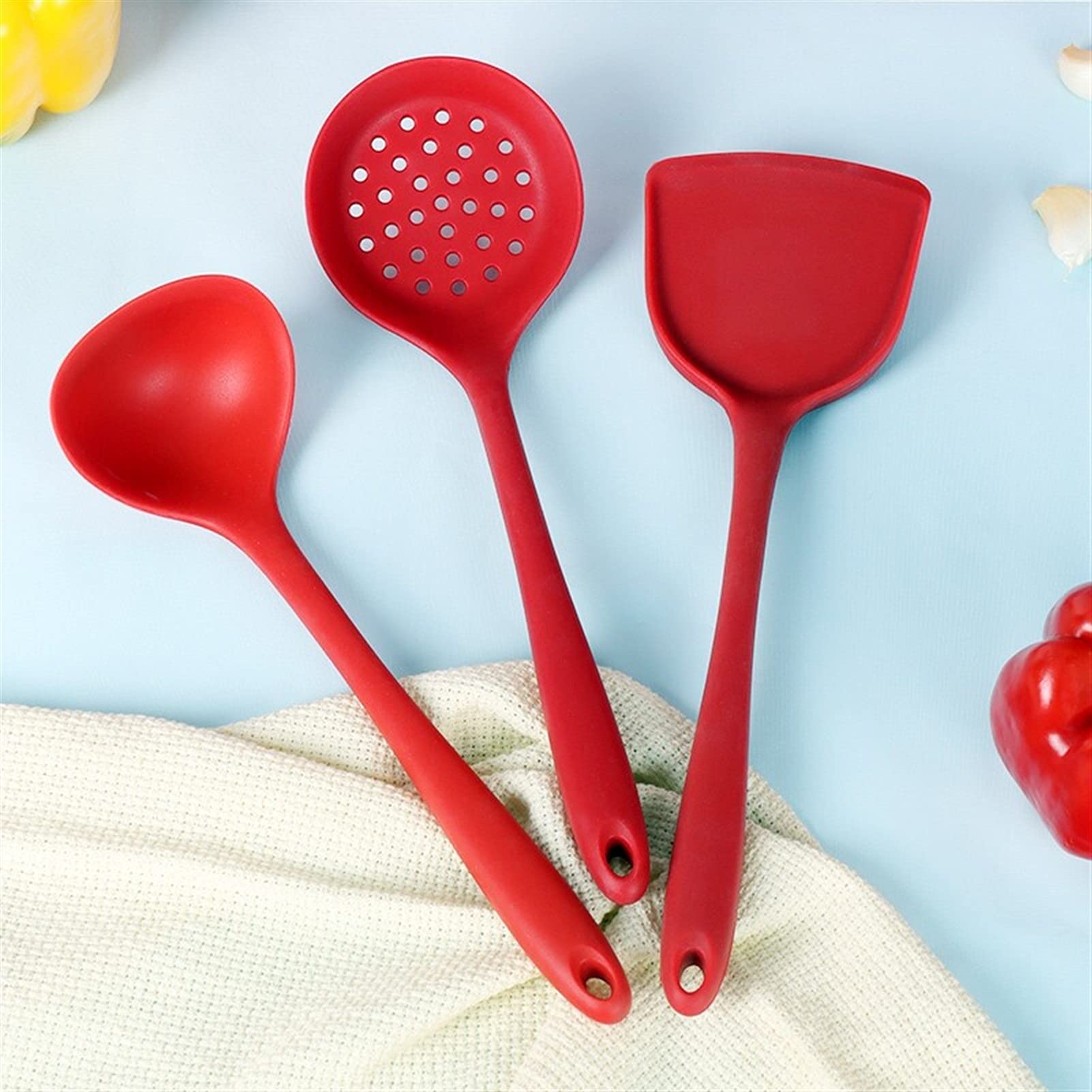 Espátula de Silicona Juego de 3 - Cuchara de Silicona Antiadherente for Altas temperaturas y escaldaduras Espátulas de Cocina antiadherentes for Hornear Cocinar Espátula de Cocina
