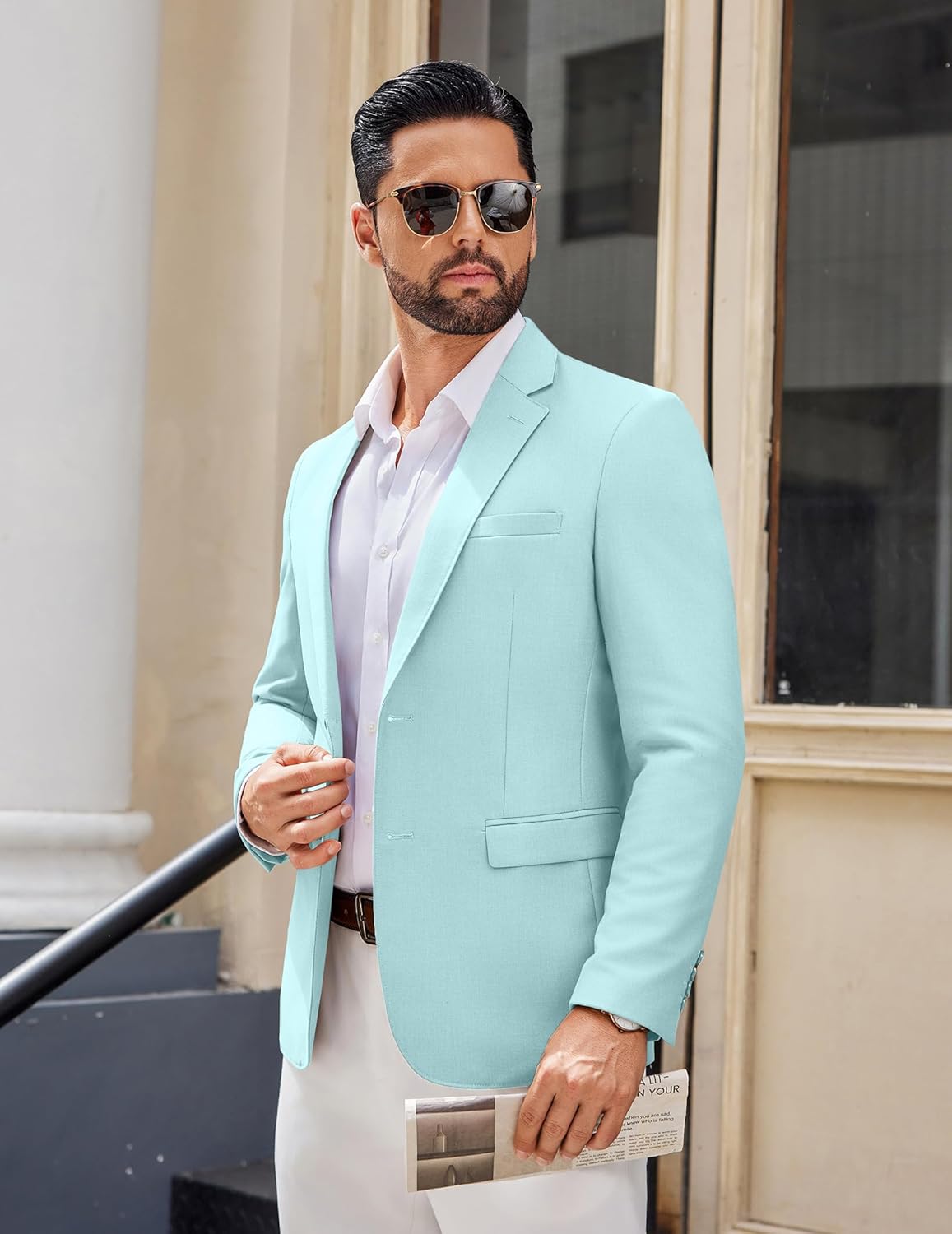 COOFANDY Men's Casual Blazer Lightweight Sport Coats Two Buttons Slim Fit Suit Jacket for Business Wedding Dress - Image 3