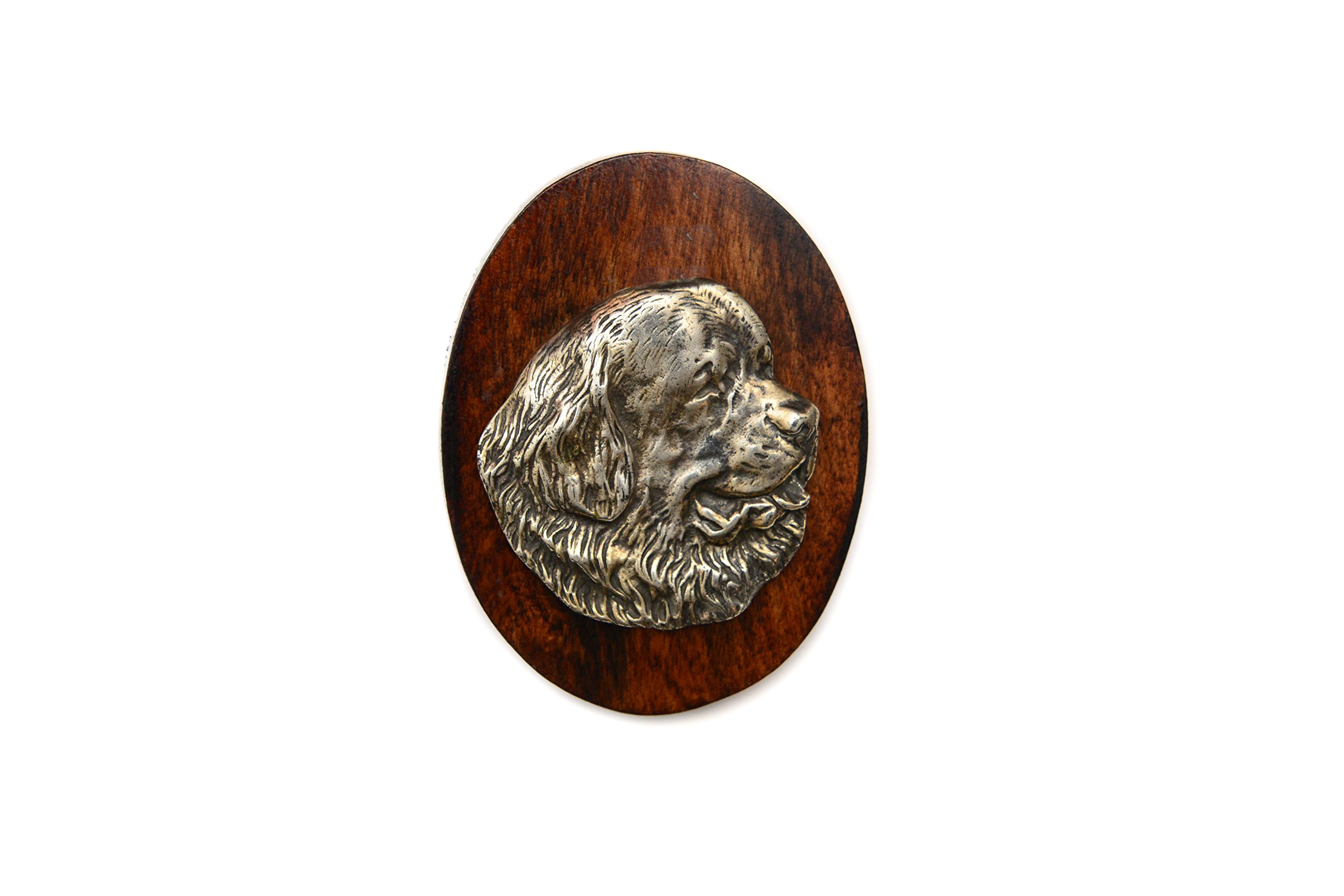 Art-Dog Dog Show Ring Clip Number Holder - Brooch with Clip Dog Show Exhibit Number Holder - Handmade Dog Show Accessory – Dog Tag Clip 7x5cm – Newfoundland — image 1