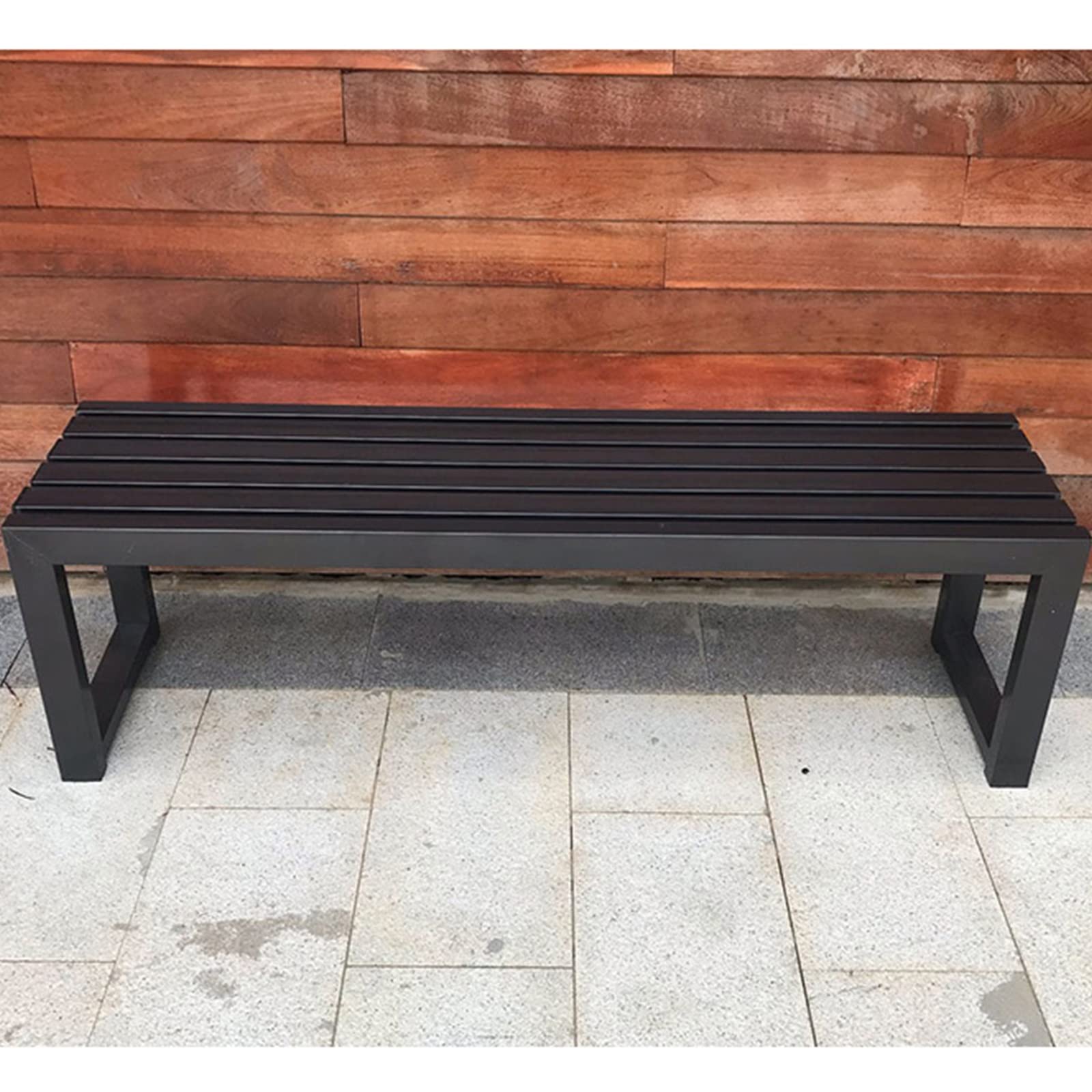 Metalowa ławka ogrodowa na zewnątrz stylowe siedzenia na patio odporne na warunki atmosferyczne ławki ogrodowe meble ogrodowe nowoczesne ławki tarasowe idealne na podwórko lub przy basenie