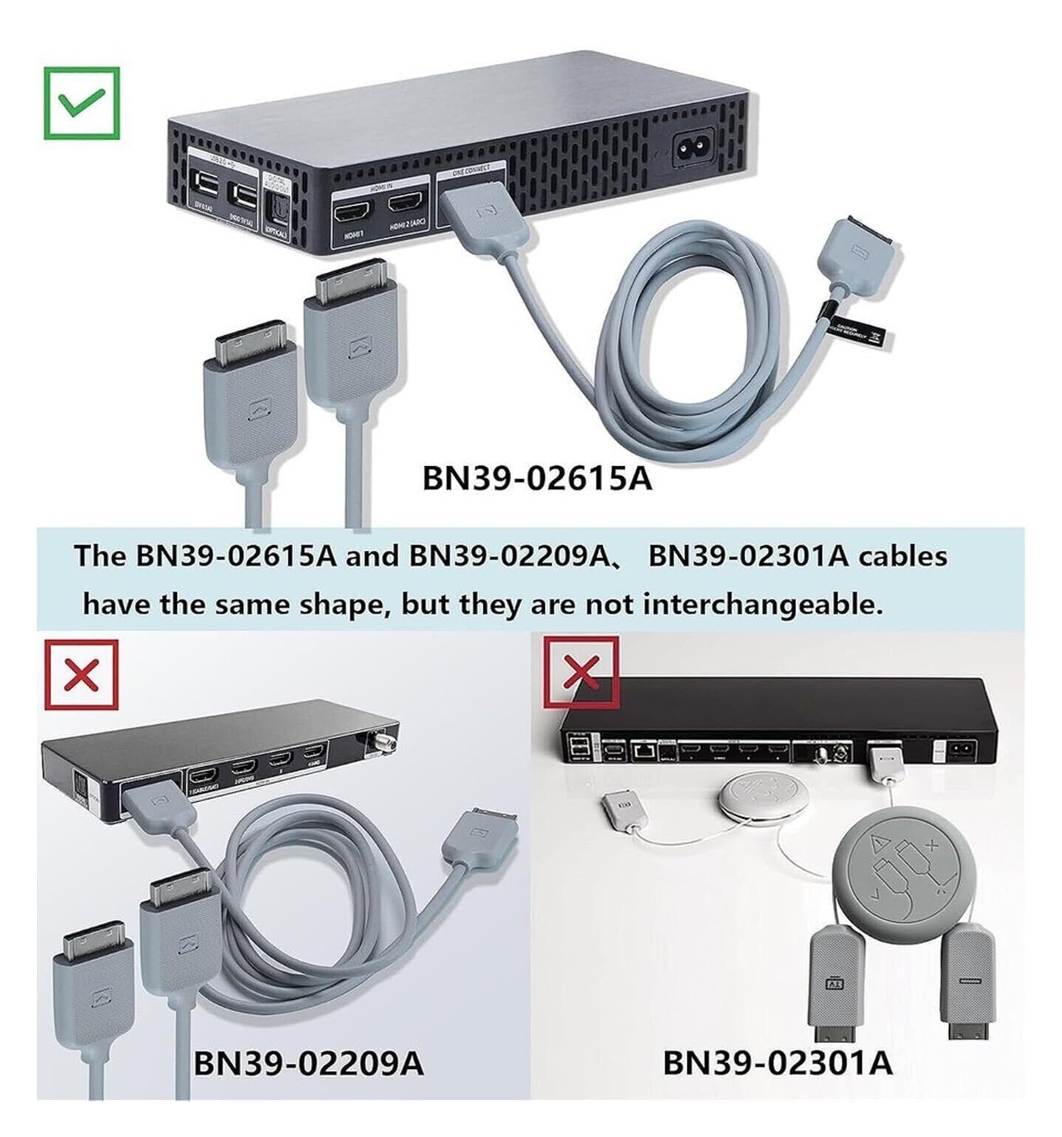 One Connect-Kabel, Kompatibel Mit Samsung TV 32 Zoll The Frame LS03T LS03BB BN39-02615A 2,5 M 8,2 Fuß QE32LS03TCUXXU QE32LS03TCUXXC, TV-Zubehör