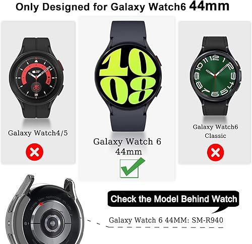 Miniatura 4 de Paquete de 12 Protector de pantalla de reloj compatible con Samsung Galaxy Watch 6 de 1.732 pulgadas (1.732 in), funda protectora de TPU suave
