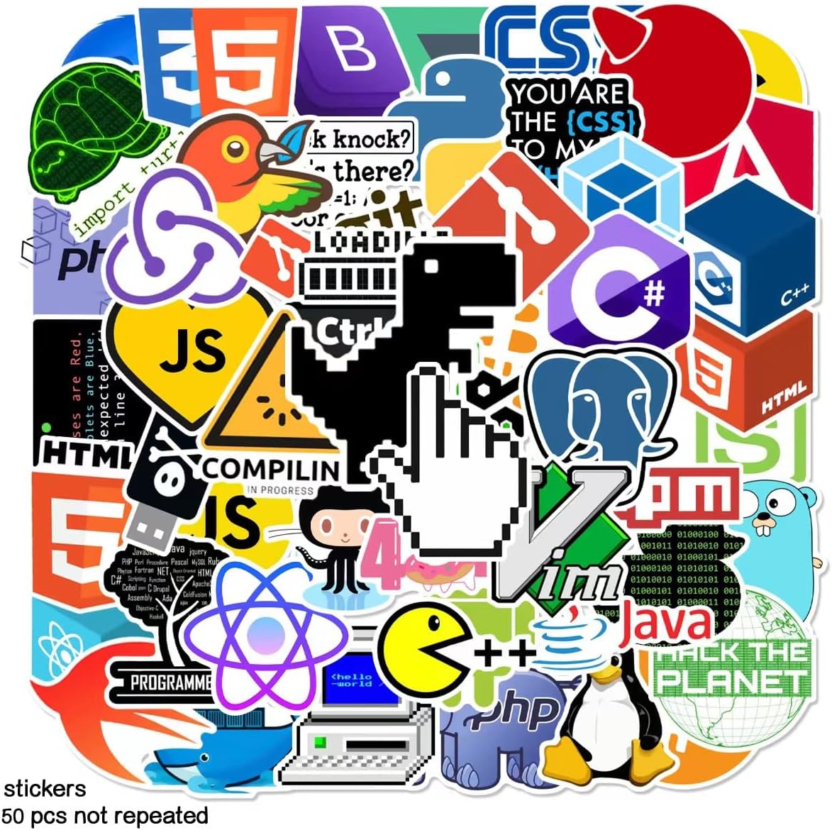 Amazon.com: 50 Pcs Programming Language C++ Cartoon Stickers Aesthetic ...