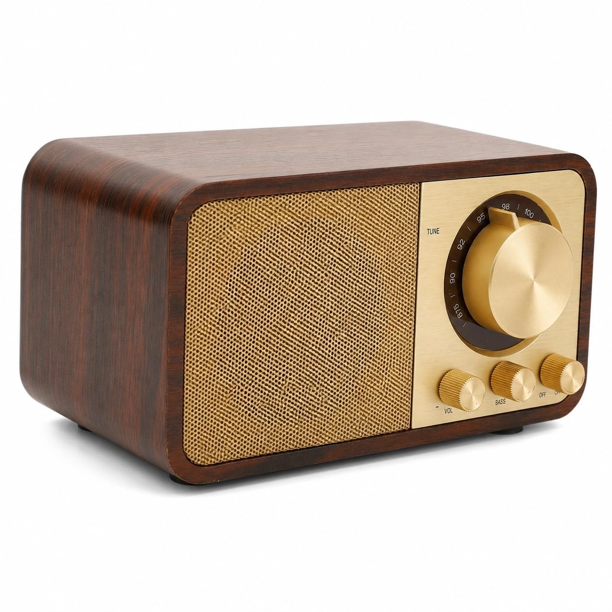 Elprico Enceinte Bluetooth Portable Vintage en Bois, Haut-Parleur sans Fil Rétro avec Son Clair Batterie 1800mAh Supporte AUX USB pour Maison Café Extérieur