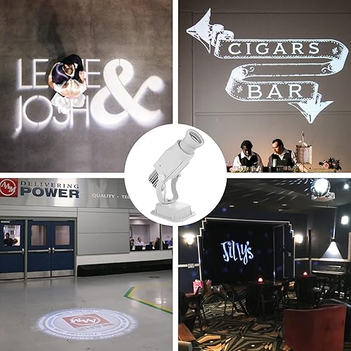 Miniatura 7 de HILITING - Proyector LED GOBO de 30 W, proyector de logotipo publicitario de 2400 lúmenes, incluye GOBO de vidrio personalizado, logotipo Blanco