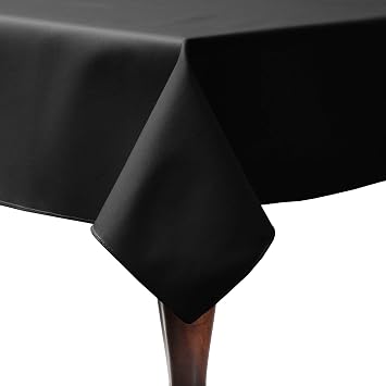 Ultimate Textile -3 Pack- Poly-Cotton Twill 84 x 84-Inch Square Tablecloth, Black
