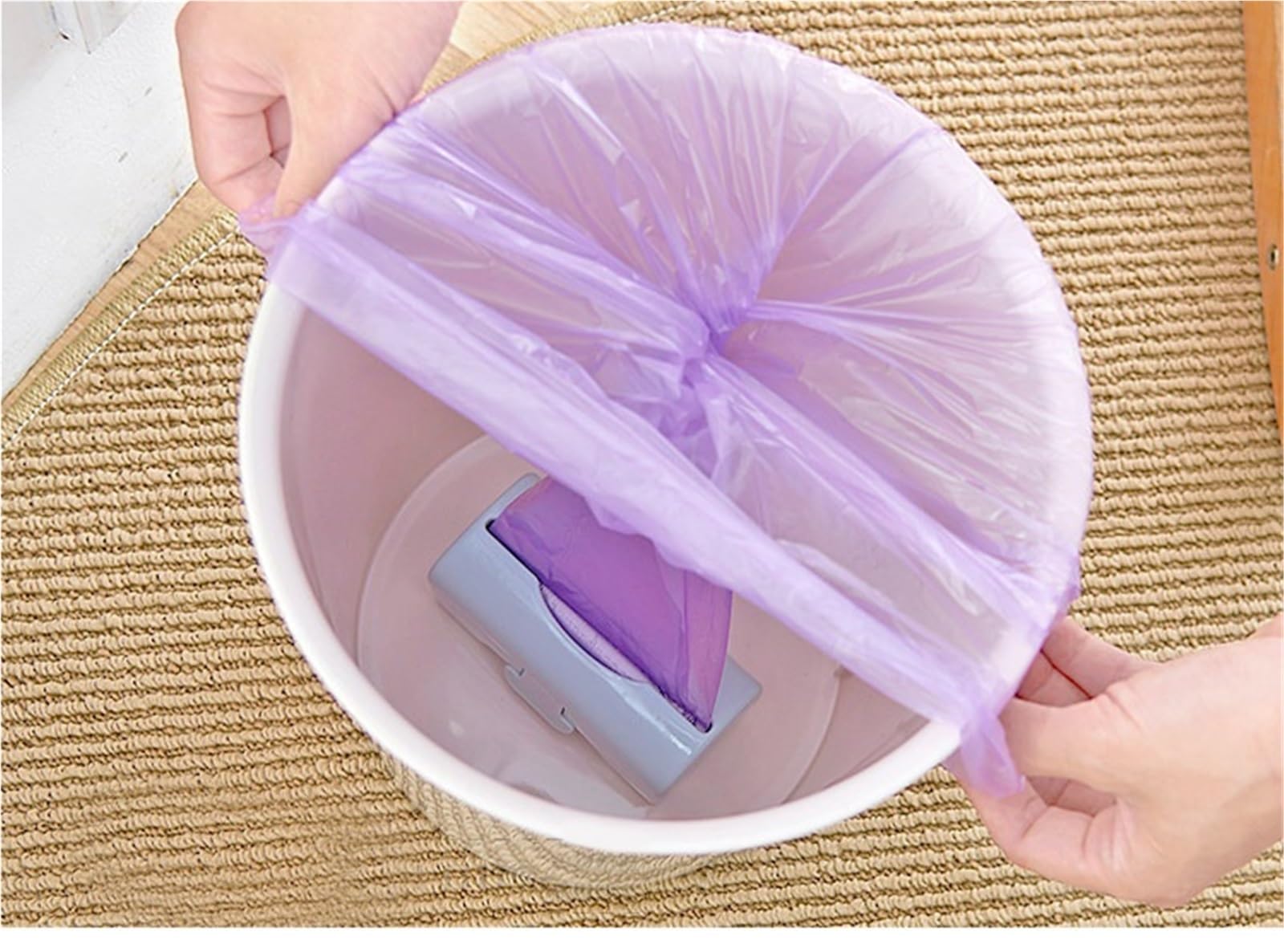 Dispensador De Bolsas De Basura Caja de almacenamiento de bolsas de basura, soporte for bolsas de basura montada en la pared, contenedor de bolsas de plástico for cocina, caja de almacenamiento de bas