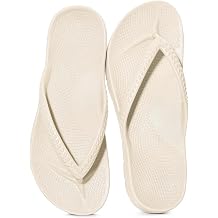 KIDMI Arch Support Flip Flops for Womens Comfortable Orthopedic Sandals, New white 39