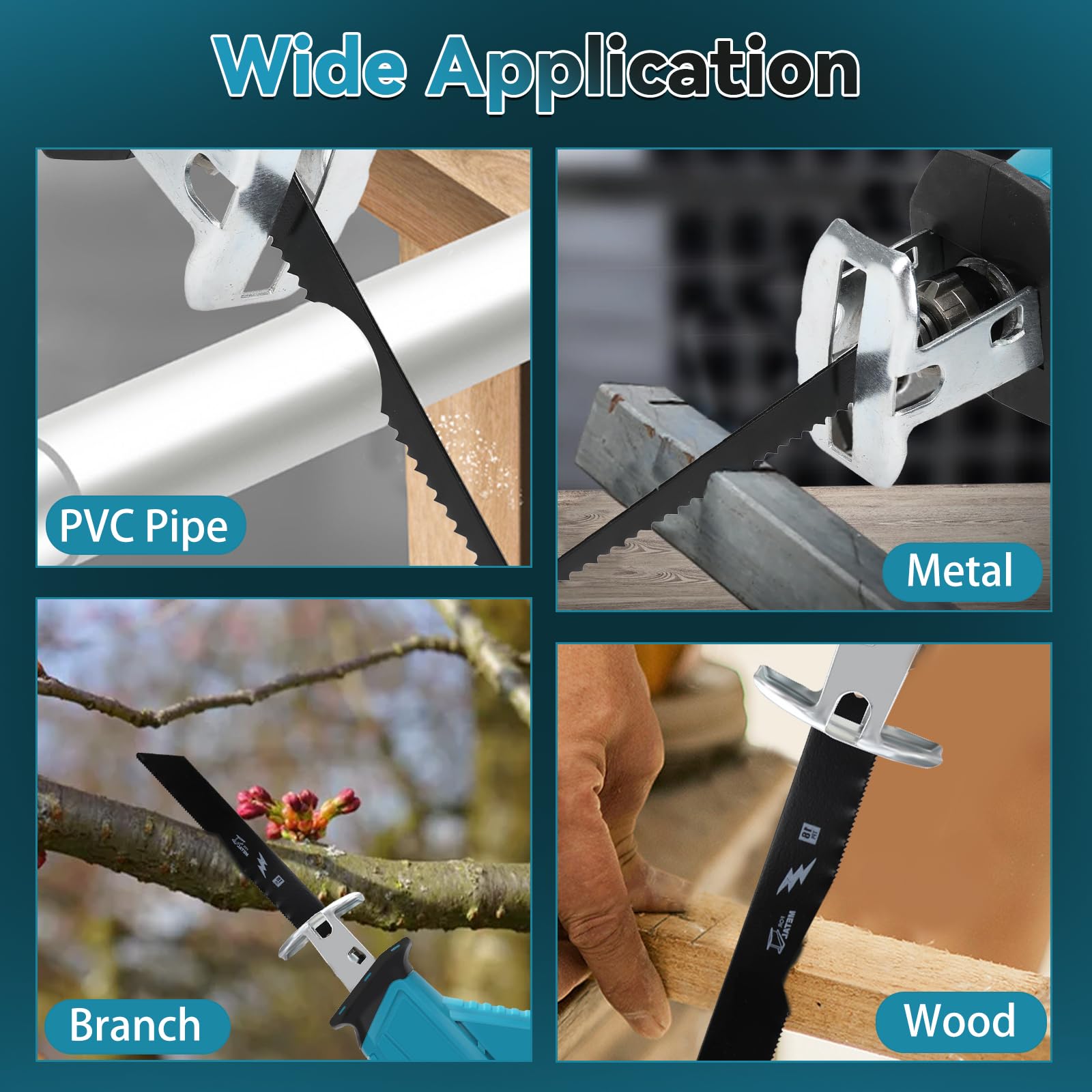 Akku Säbelsäge Mit 2 Batterien - Variable Geschwindigkeit Für Holz & Metall