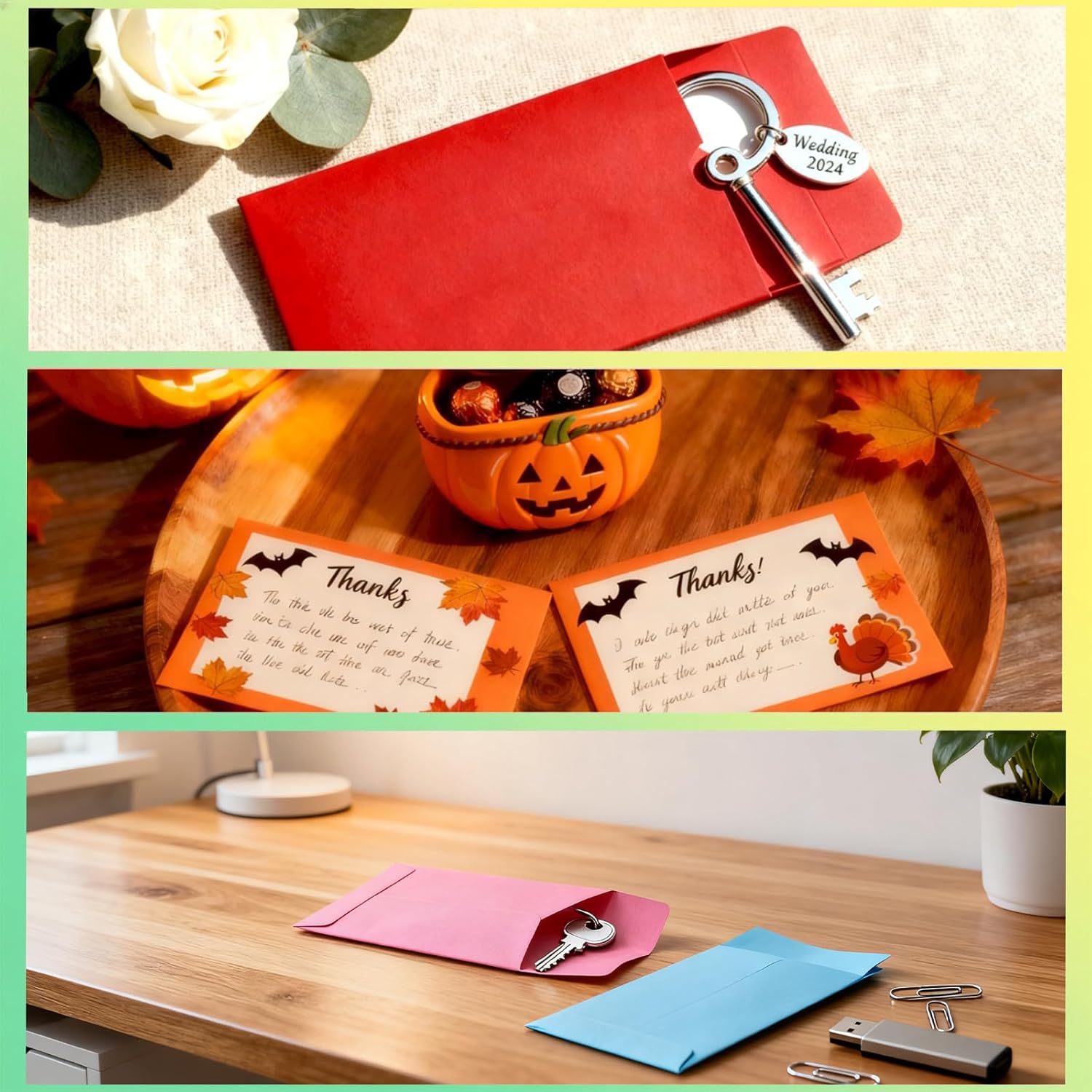 1200-Pack 2.25×3.5 Inch Colorful Small Coin Envelopes, 10 Vibrant Colors, Mini Envelopes for Seeds, Small Items Storage, with Secure Full-Flap Seal