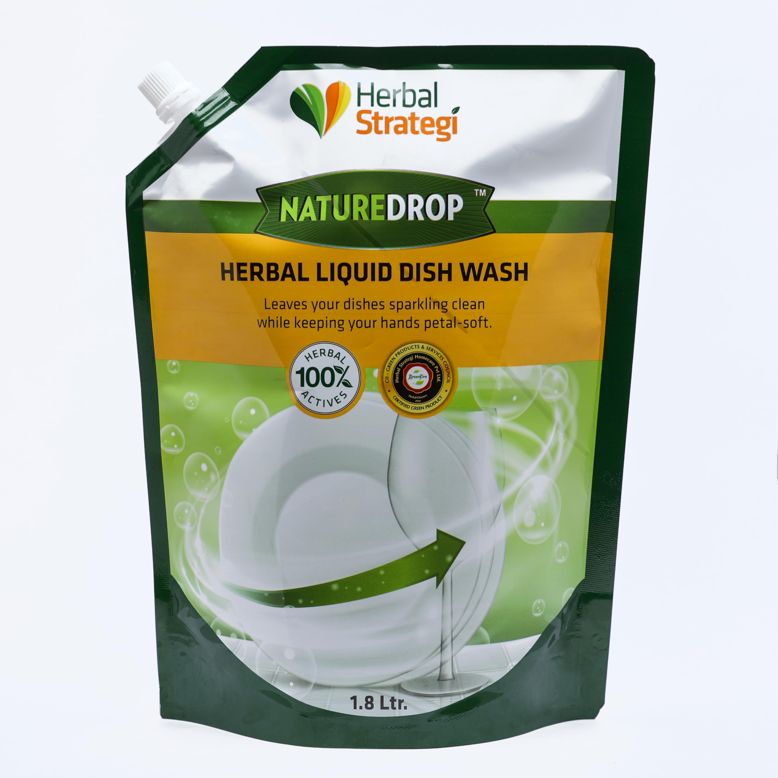 Herbal Strategi Dishwashing Liquid Gel - Natural & Vegan with Refreshing Lemon Oil | Soft on Hands | Certified Eco-Friendly & Non-Toxic | Baby and Pet Safe with 100% Herbal Actives | 1.8L Refill Pack (B0CV4JJMQR) Amazon Price History, Amazon Price Tracker
