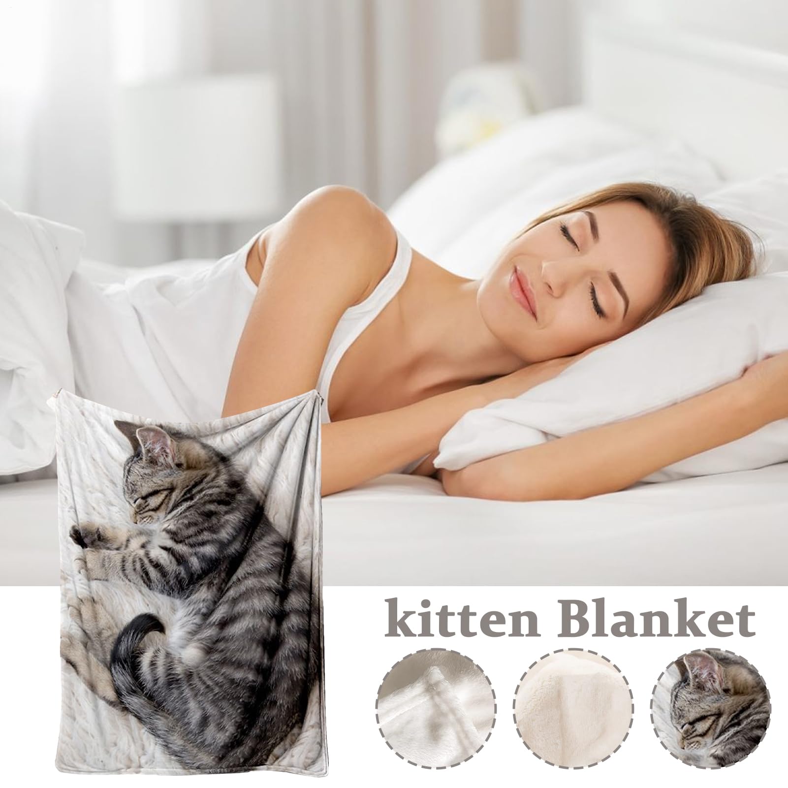 Manta de franela | Manta de franela para gatos manta cálida de invierno,accesorios de cama cálida decoración de la habitación para los amantes de los gatos invierno