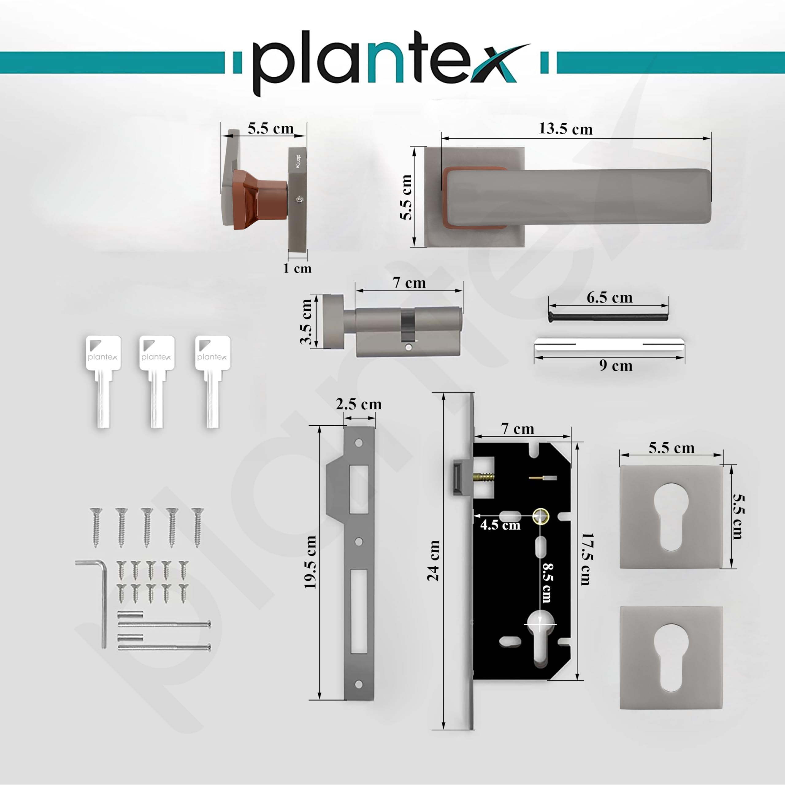 Plantex Triple Security Door Lock - Secure Your Home -3