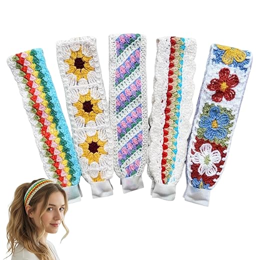 Makeup and Face Washing Headband, 5 Pack Headbands for Women, Full-size Velcro design, No-Squeeze, No-Pull Band Gentle on Hair and Head