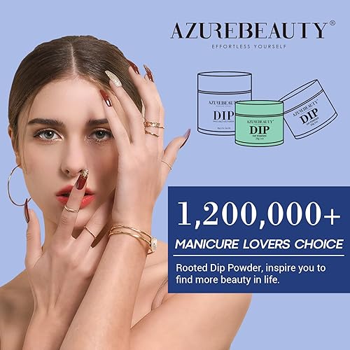 Miniatura 7 de AZUREBEAUTY - Juego de polvo para uñas de otoño, invierno, azul, verde salvia, todas las estaciones, 6 colores de polvo para uñas, manicura