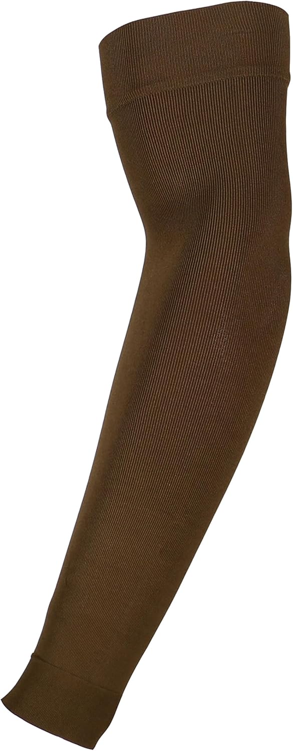 Truform Lymphedema Compression Arm Sleeve, 15-20 mmHg Post Mastectomy Support, Brown, Medium