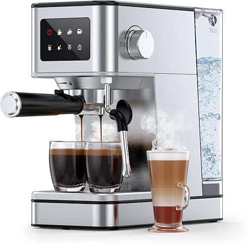 QJA Espresso Machine with Milk Frother, 20 Bar Compact Espresso