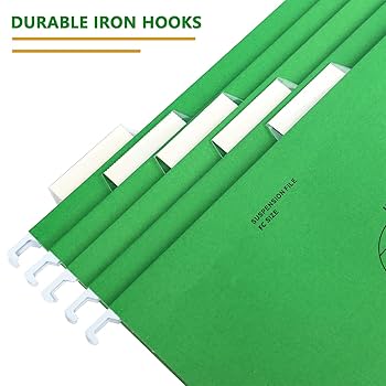 30 Cartelle Sospese Foolscap In Polipropilene - Verde Con Linguette E Schede Incluse