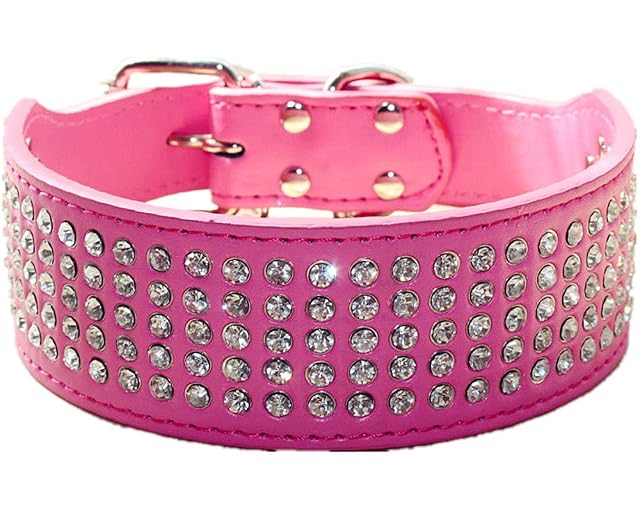 Haoyueer - Collar de perro con diamantes de imitación de 5 filas de cristal brillante, deslumbrante…