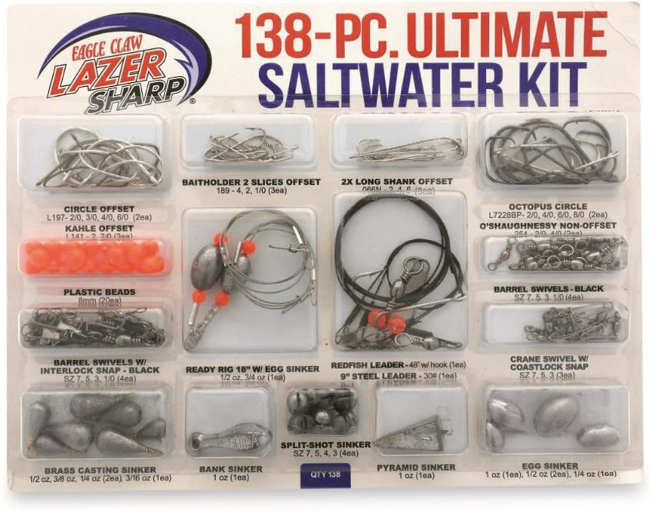 Eagle Claw Lazer Sharp Ultimate Saltwater Terminal KIT, Multi, One Size (LSWKWM-2)