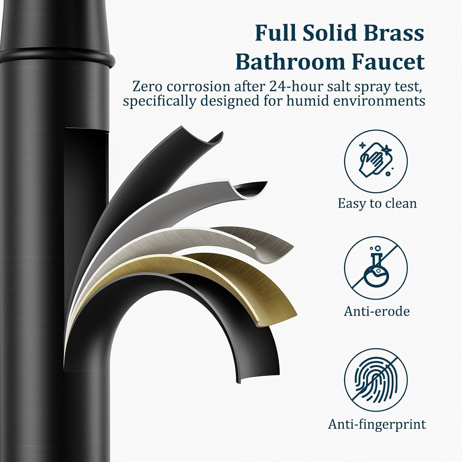 Oil Rubbed Bronze Bathroom Vessel Sink Faucet, Waterfall Tall Bathroom Sink Faucet, Farmhouse Single Hole Single Handle Bathroom Faucets Vanity Lavatory with Pop Up Drain and 2 Hoses