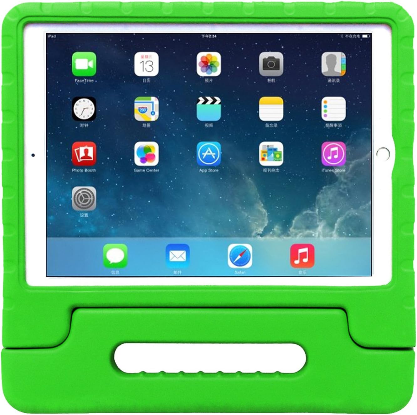SIMPLEWAY Shock Proof Light Weight Convertible Handle Stand Protective Case with Apple Pencil Holder for Apple iPad Pro 12.9 Inch iOS 9 2015 Release Tablet- Green
