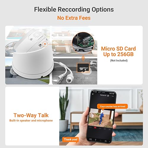 Miniatura 6 de VIKYLIN Wizsense - Cámara IP POE de seguridad AI para exteriores de 8 MP con detección de humanosvehículos, cámara de torreta 4K de disuasión activa