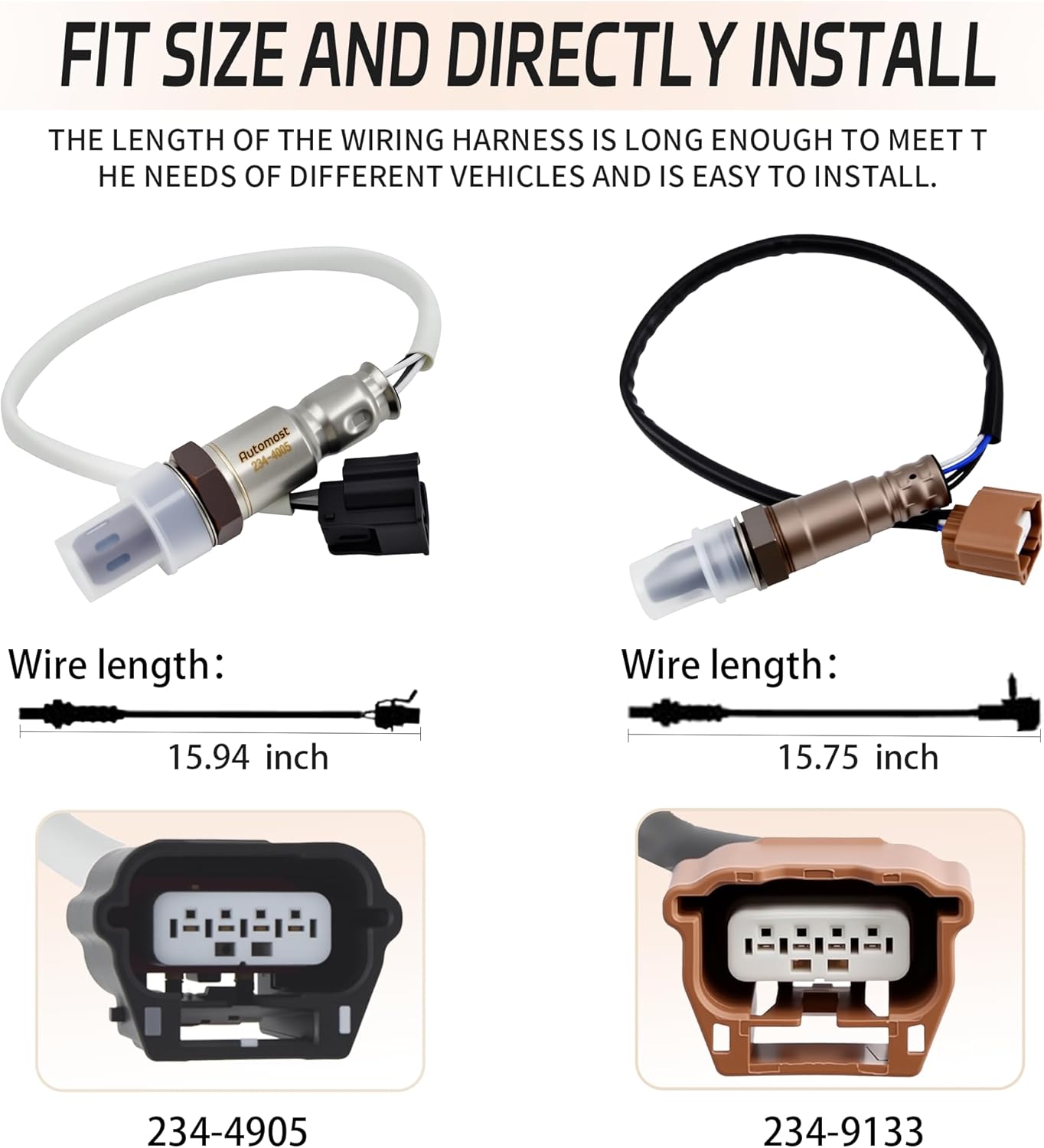 2PCS Oxygen O2 Sensor Upstream &Downstream Compatible with Nissan 2013-2017 Altima 2.5L Exc. California Engine Replace#234-9133, 22693-3TA0A,234-4905，226A0-3TA0B
