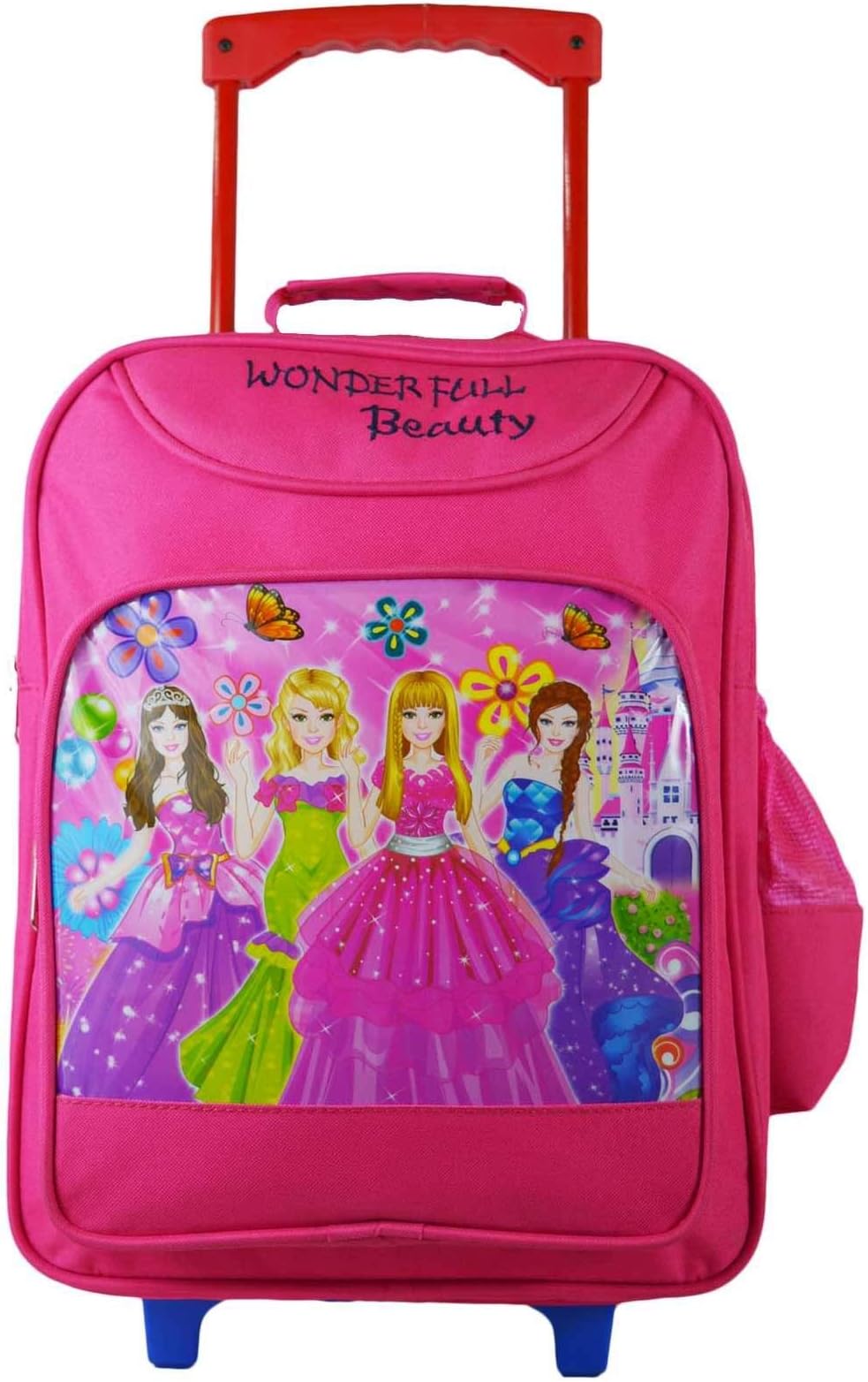 QT SizzlingPolyester Pink Girls Backpack/Trolley Bag