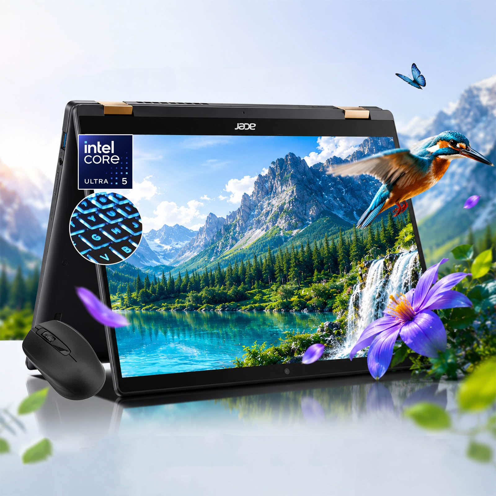 Acer Chromebook Plus Spin 714 2 in 1 Convertible Laptop| 14" WUXGA Touchscreen| Intel Core Ultra 5 Beat i7-1165G7| 8GB RAM 256GB SSD| 10Hour Battery| Backlit KB| Google AI Pro| School Gaming
