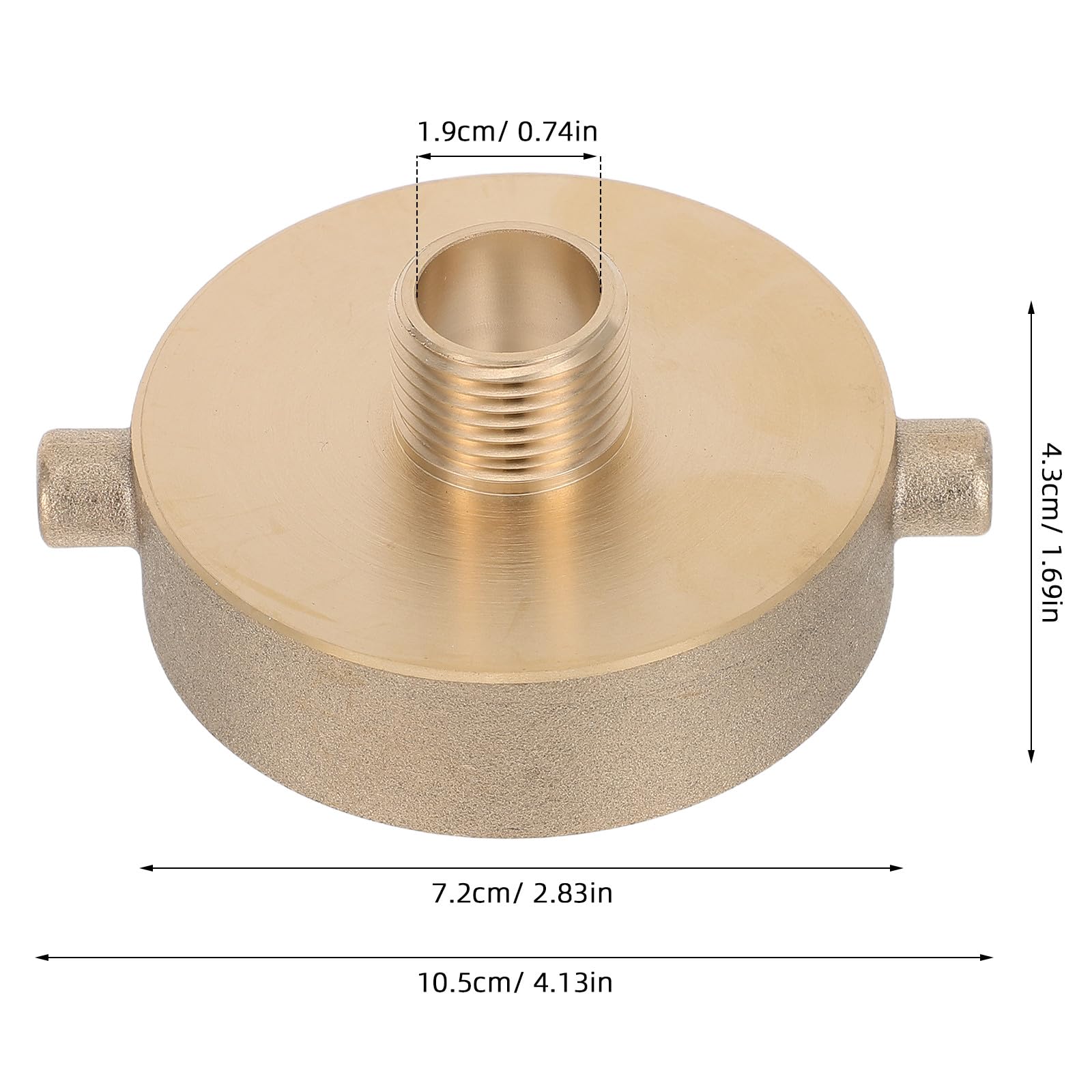 Kisangel Adaptador de hidrante a manguera de jardín, conector de manguera metálico de 2-1/2" hembra x 3/4" GHT macho para riego de flujo rápido y conexión de hidrante de emergencia.