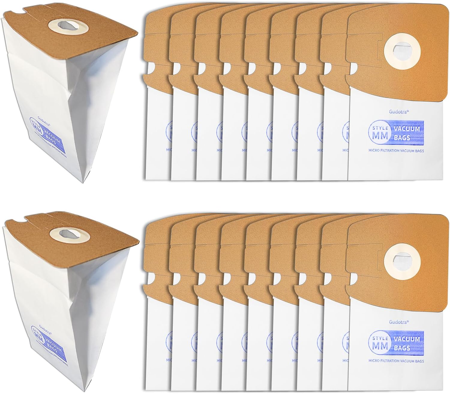 Gudotra 20 Packs Vacuum Bags Replacement for Eureka Style MM 3670 3680 Series Canisters Vacuum Bags Replace Part 60295A 60295B 60295C 60297A